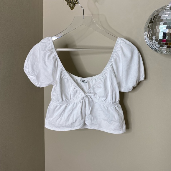 Aritzia Sunday Best White Cropped Blouse - Picture 2 of 6